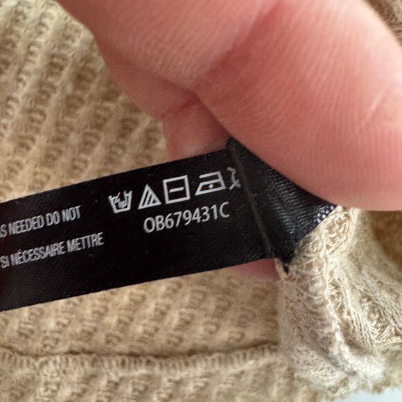 Out From Under Cardigan Women Medium Tan Jojo Thermal V Neck‎ Oversized Sweater - Picture 7 of 11